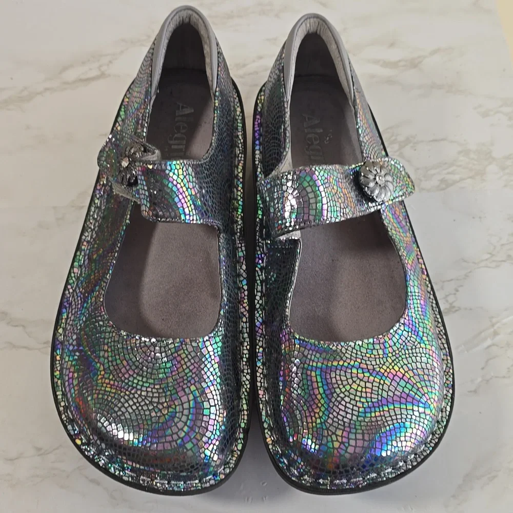 Alegria Paloma Iridescent Mary Jane Shoes